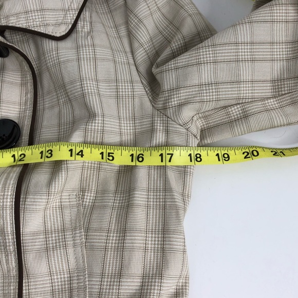 Soia & Kyo Plaid Cream Large Button Jacket S - Picture 7 of 8